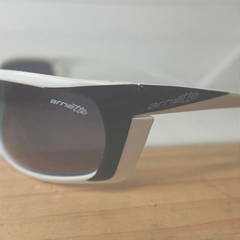 Arnett Sunglasses Men's Black & White Frames Y2K Racing Wrap-around Glasses